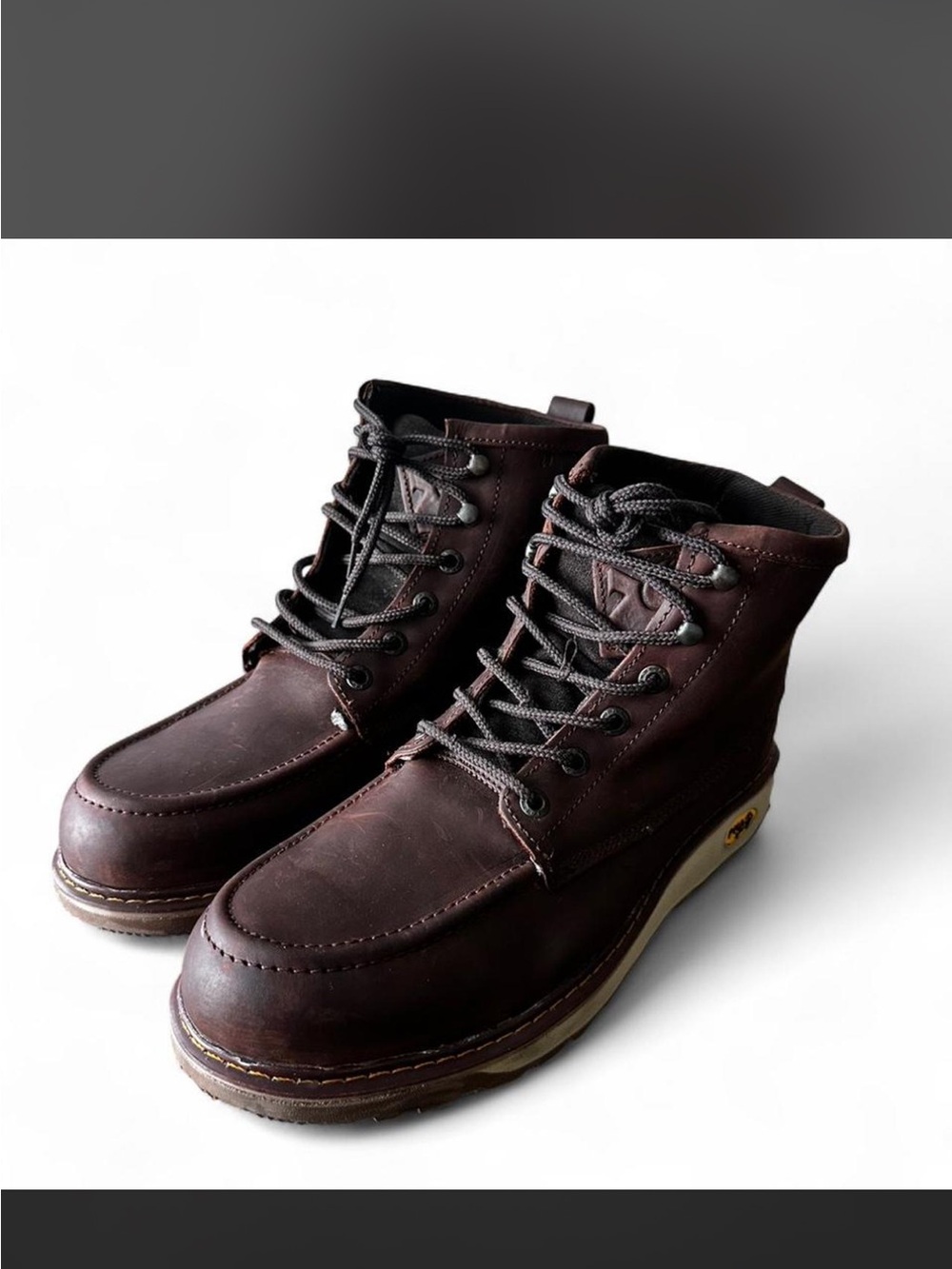 Men's Brown Leather Lace-Up Work Boots